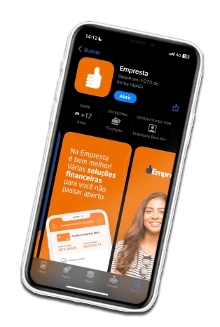 celular com aplicativo da Empresta aberto